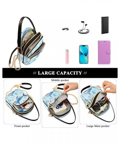 Quilted Crossbody Bags for Women,Sharks and Corals Women's Crossbody Handbags Small Travel Purses Phone Bag $11.65 Crossbody ...