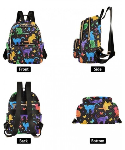 Watercolor Cute Cats Quilted Backpack for Women Travel Bags Shoulder Bag Purse for Nurse Work Daily S Medium $16.42 Backpacks