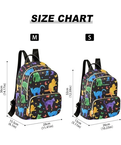 Watercolor Cute Cats Quilted Backpack for Women Travel Bags Shoulder Bag Purse for Nurse Work Daily S Medium $16.42 Backpacks