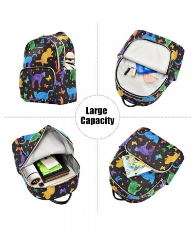 Watercolor Cute Cats Quilted Backpack for Women Travel Bags Shoulder Bag Purse for Nurse Work Daily S Medium $16.42 Backpacks