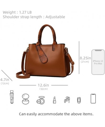 Women Large Capacity Leather Crossbody Bags for Women Totes Satchel for Ladies with Adjustable Shoulder Straps Brown $18.00 S...