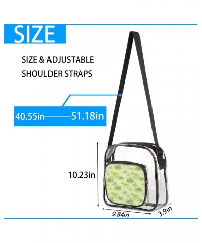 Colorful Funny Dinosaurs Clear Crossbody Bag Stadiums Approved Clear Messenger Shoulder Bag with Adjustable Strap for Work, T...