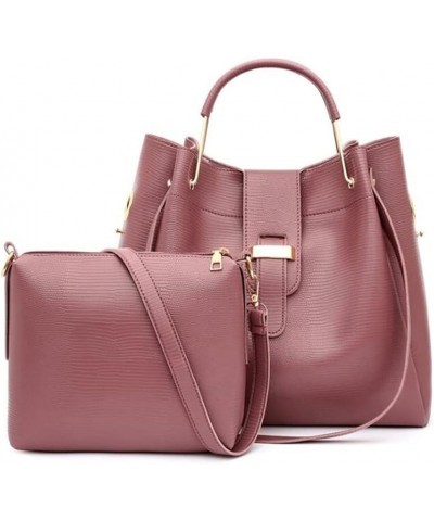 Women Soft Synthetic PU Leather Ladies Satchel Crossbody Hobo 2pcs Simplicity Handbags Shoulder Clutches-Beige Pink $38.00 Totes