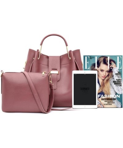 Women Soft Synthetic PU Leather Ladies Satchel Crossbody Hobo 2pcs Simplicity Handbags Shoulder Clutches-Beige Pink $38.00 Totes