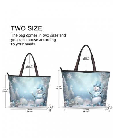 Christmas Snowman Tote Bag for Women Casual Shoulder Bag Women Hobo Bag Top Handle Handbag for Shopping Travel Work $9.45 Totes