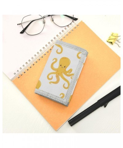 Blue Cute Octopus Slim Front Pocket Wallet RFID ID Card Holder Cute Small Wallet with Keychian for Women Kids one size Octopu...