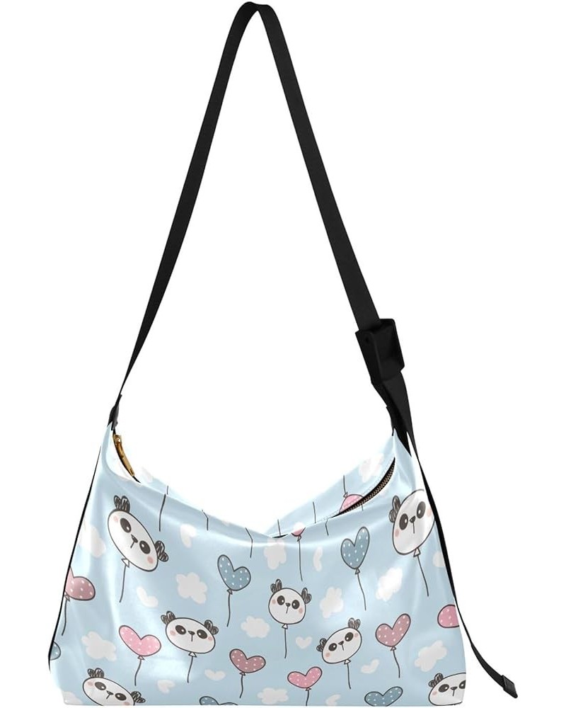 Cute Cartoon Panda Face Women Leather Handbags Hobo Large Leather Purse Women Animal Print Crossbody Hobo Handbag Cute Cartoo...