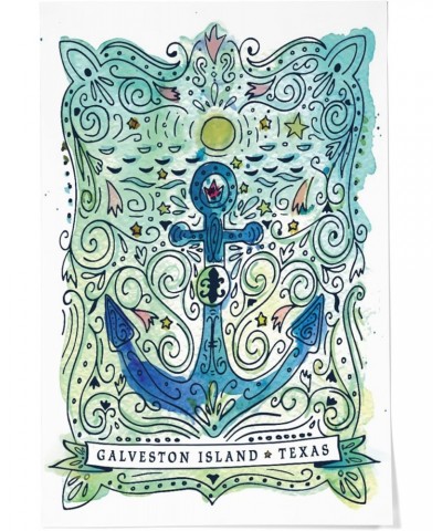 24x36 Inch Giclee Print, Galveston Island, Tx, Watercolor Anchor, A Smooth Sea $27.99 Totes