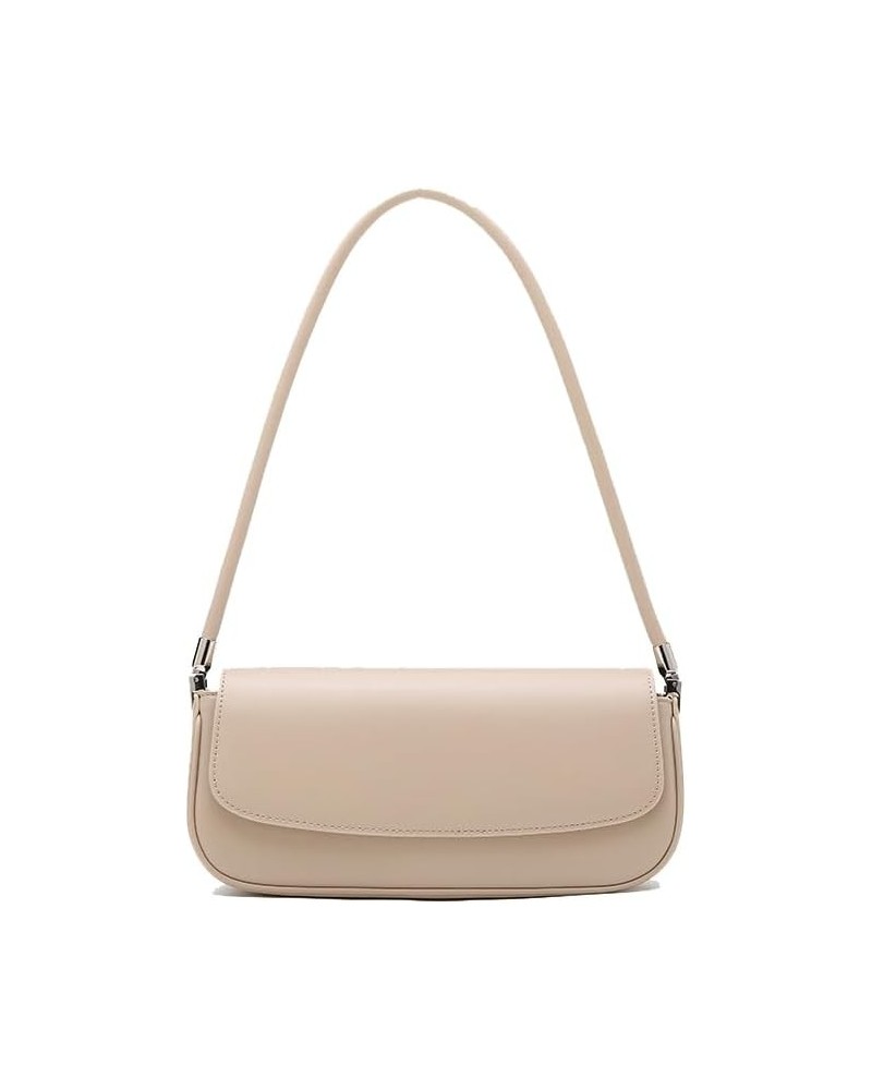 Women Classic Satchel Bag Versatile PU Leather Shoulder Bag Small Underarm Bag Y2K Purse E-beige $17.91 Satchels