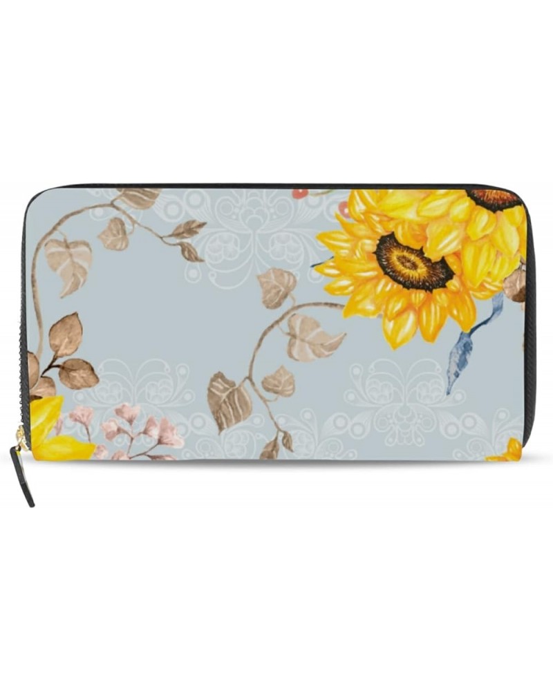 Vintage Hummingbird Flowers Wallets for Women Card Holder Zipper Purse Phone Clutch Wallet Painting Wristlet with Wrist Strap...