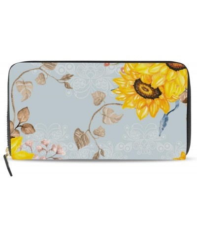 Vintage Hummingbird Flowers Wallets for Women Card Holder Zipper Purse Phone Clutch Wallet Painting Wristlet with Wrist Strap...