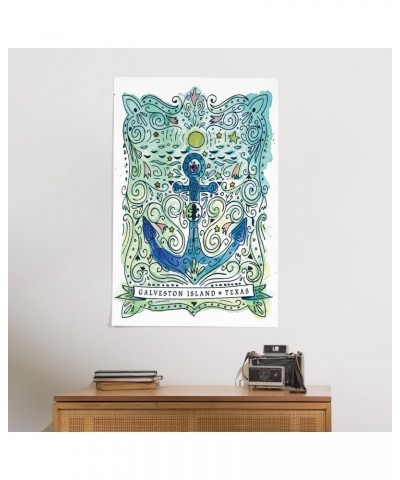 24x36 Inch Giclee Print, Galveston Island, Tx, Watercolor Anchor, A Smooth Sea $27.99 Totes