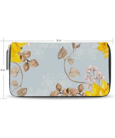 Vintage Hummingbird Flowers Wallets for Women Card Holder Zipper Purse Phone Clutch Wallet Painting Wristlet with Wrist Strap...