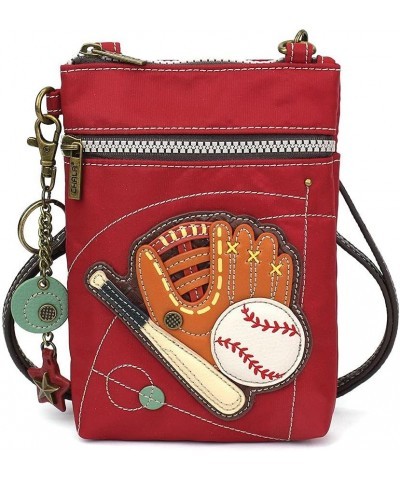 Handbags Baseball Venture Cellphone Crossbody Handbag RFID Protected, Burgundy $23.04 Crossbody Bags