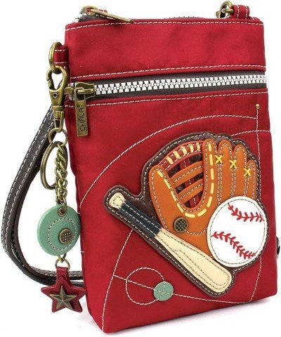 Handbags Baseball Venture Cellphone Crossbody Handbag RFID Protected, Burgundy $23.04 Crossbody Bags