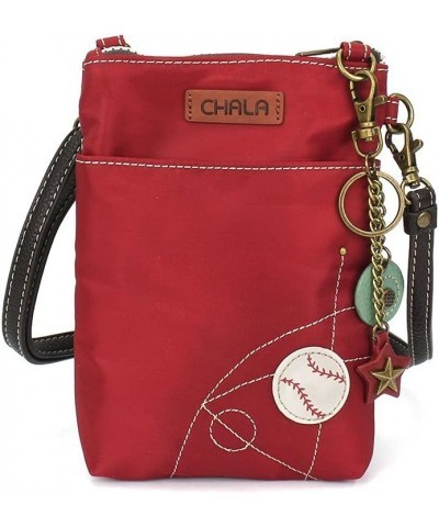 Handbags Baseball Venture Cellphone Crossbody Handbag RFID Protected, Burgundy $23.04 Crossbody Bags