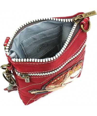 Handbags Baseball Venture Cellphone Crossbody Handbag RFID Protected, Burgundy $23.04 Crossbody Bags