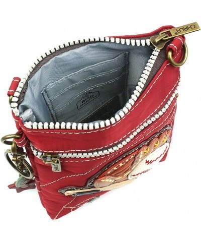 Handbags Baseball Venture Cellphone Crossbody Handbag RFID Protected, Burgundy $23.04 Crossbody Bags