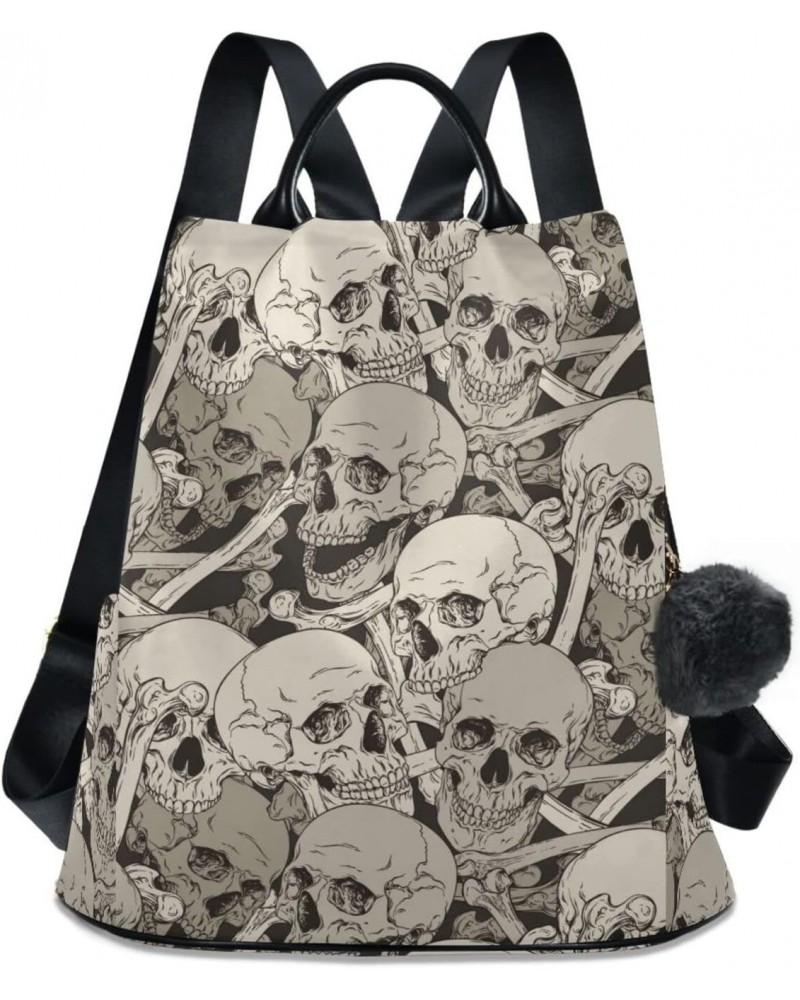 Retro Skull Art Backpack Purse for Women Travel Casual Daypack College Bookbag Work Business Ladies Shoulder Bag $25.79 Backp...