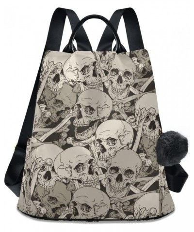 Retro Skull Art Backpack Purse for Women Travel Casual Daypack College Bookbag Work Business Ladies Shoulder Bag $25.79 Backp...