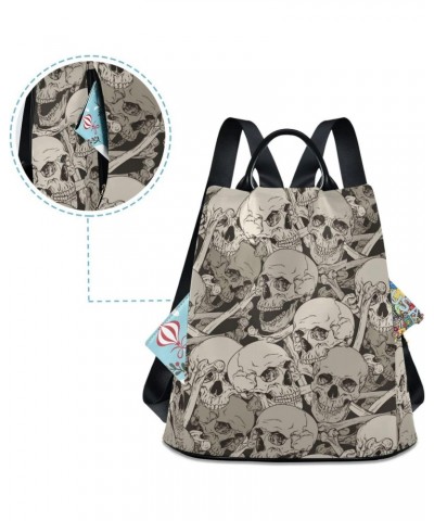 Retro Skull Art Backpack Purse for Women Travel Casual Daypack College Bookbag Work Business Ladies Shoulder Bag $25.79 Backp...