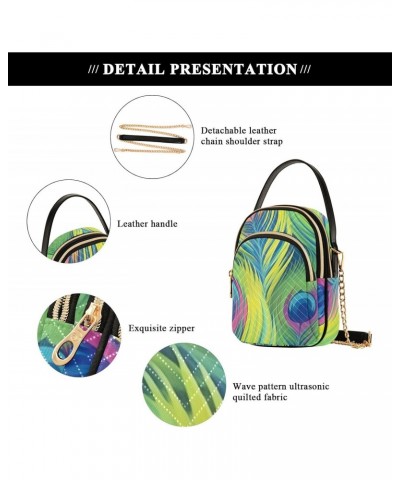 Peacock Feather Small Crossbody Purses for Women Crossbody Bags Fanny Packs Handbags Wallet Cell Phone Shoulder Purse for Wom...