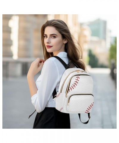 Women Backpack Cool Red Baseball Lace Anti-Theft Travel Backpack with Luggage Belt Lightweight Handbag Lady Purse Roomy Doubl...