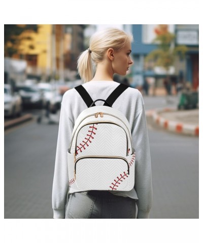 Women Backpack Cool Red Baseball Lace Anti-Theft Travel Backpack with Luggage Belt Lightweight Handbag Lady Purse Roomy Doubl...