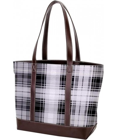 Tote Bag, Large Tote Bag, Women's Tote Handbags, Lattice Plaid Grid Gray, Tote Bags Women Design 12098 $23.99 Totes