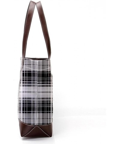 Tote Bag, Large Tote Bag, Women's Tote Handbags, Lattice Plaid Grid Gray, Tote Bags Women Design 12098 $23.99 Totes