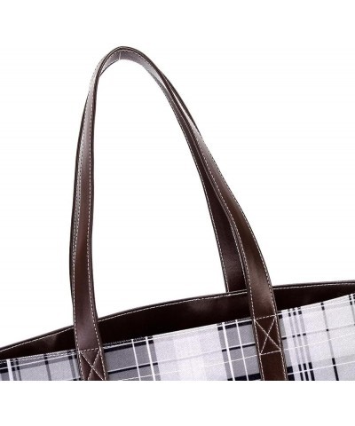 Tote Bag, Large Tote Bag, Women's Tote Handbags, Lattice Plaid Grid Gray, Tote Bags Women Design 12098 $23.99 Totes