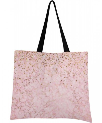 Handbags and Purse Pink Marble Texture for Women Tote Bag Large Capacity Top Pink Golden Marbling Storage Handle Shopper Shou...