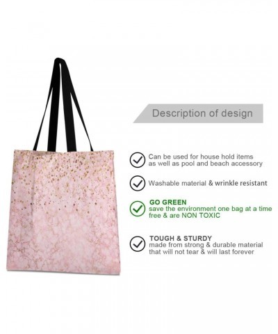 Handbags and Purse Pink Marble Texture for Women Tote Bag Large Capacity Top Pink Golden Marbling Storage Handle Shopper Shou...