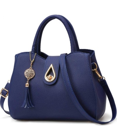 Stylish Handbags Women Satchel Bag Top Handle Purse Medium Tote Bag Crossbody Bag Ladies Faux Leather Shoulder Bag Blue $15.5...