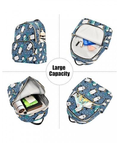 Winter Kawaii Penguin Pattern Mini Backpack Purse for Women, Cute Travel Backpack Fashion Backpack Lightweight Shoulder Bag S...