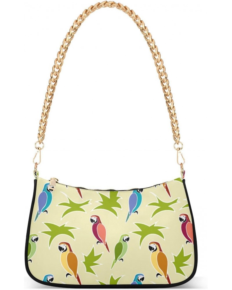 Parrots Shoulder Bag for Women Small Purse Fashion Clutch Bag Phone Wallet Purse with Chain Strap for Mum Women $13.50 Should...