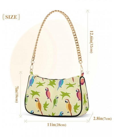 Parrots Shoulder Bag for Women Small Purse Fashion Clutch Bag Phone Wallet Purse with Chain Strap for Mum Women $13.50 Should...