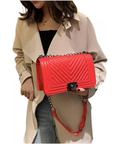 Women's Red Crossbody Shoulder Bag, Quilted PU Leather Crossbody Bag Evening Square Shoulder Bag Wedding Party Tote Heise $43...