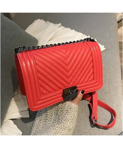 Women's Red Crossbody Shoulder Bag, Quilted PU Leather Crossbody Bag Evening Square Shoulder Bag Wedding Party Tote Heise $43...