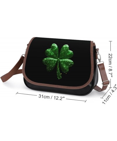 St Saint Patricks Day Shamrock Clover Women's PU Leather Purses Crossbody Shoulder Bag Messenger Bag $17.09 Shoulder Bags