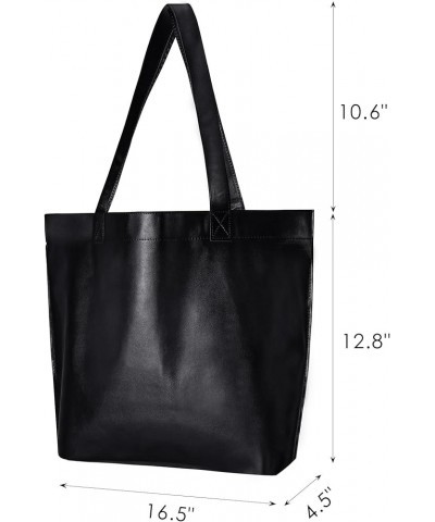 PU Leather Tote Bag Large Capacity Shoulder Bag for Women Work Bag for Girls, Teachers Black $5.82 Totes