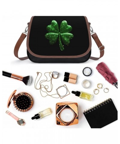 St Saint Patricks Day Shamrock Clover Women's PU Leather Purses Crossbody Shoulder Bag Messenger Bag $17.09 Shoulder Bags