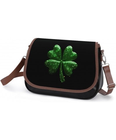 St Saint Patricks Day Shamrock Clover Women's PU Leather Purses Crossbody Shoulder Bag Messenger Bag $17.09 Shoulder Bags