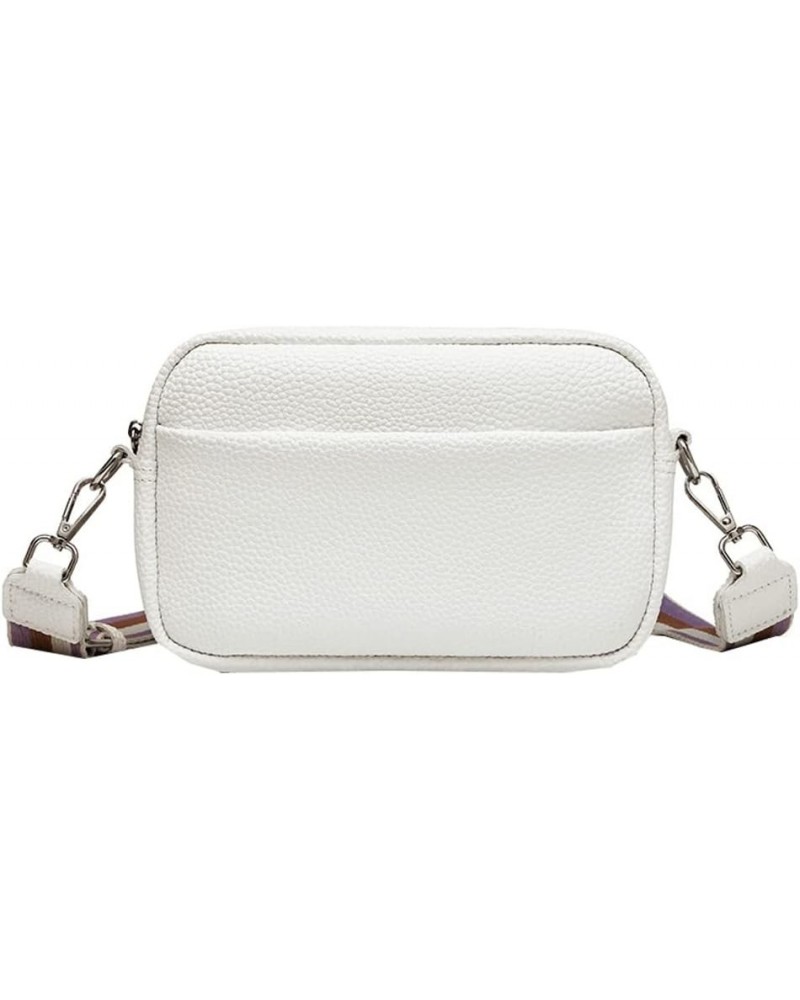 Women's Crossbody Bag PU Leather One Shoulder Bags Square Clutches Mini Purse With Zipper White $11.61 Totes