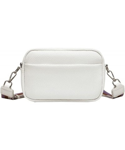 Women's Crossbody Bag PU Leather One Shoulder Bags Square Clutches Mini Purse With Zipper White $11.61 Totes