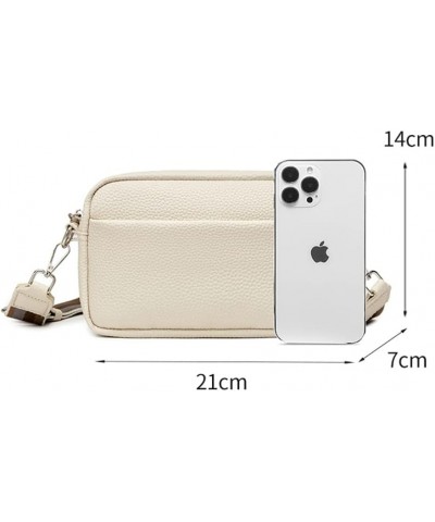 Women's Crossbody Bag PU Leather One Shoulder Bags Square Clutches Mini Purse With Zipper White $11.61 Totes