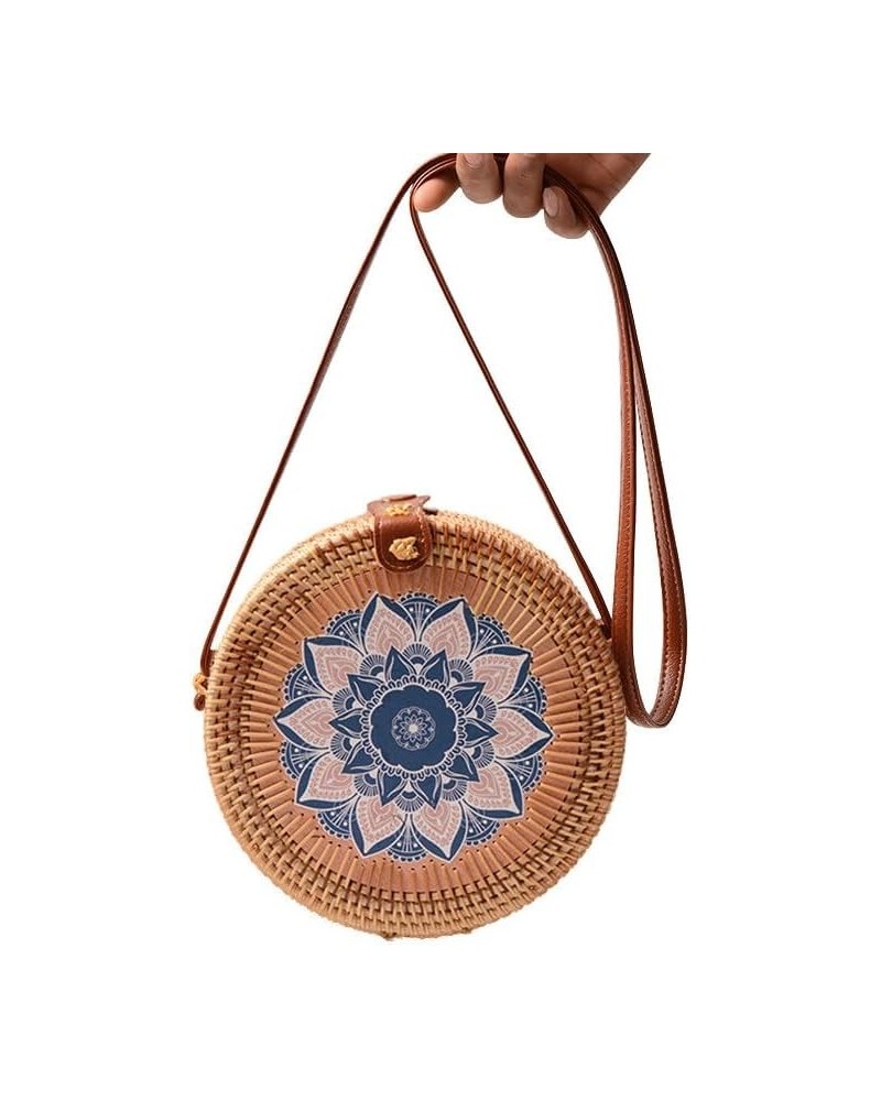 Women Crossbody Bag Rattan Shoulder Bag Handwoven Beach Bags Summer Beach Handbag Purse Wallet with PU Strap Type 9 $15.18 Sh...