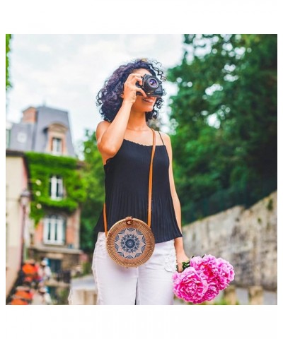 Women Crossbody Bag Rattan Shoulder Bag Handwoven Beach Bags Summer Beach Handbag Purse Wallet with PU Strap Type 9 $15.18 Sh...