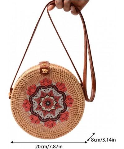 Women Crossbody Bag Rattan Shoulder Bag Handwoven Beach Bags Summer Beach Handbag Purse Wallet with PU Strap Type 9 $15.18 Sh...