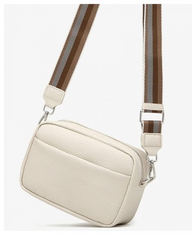 Women's Crossbody Bag PU Leather One Shoulder Bags Square Clutches Mini Purse With Zipper White $11.61 Totes